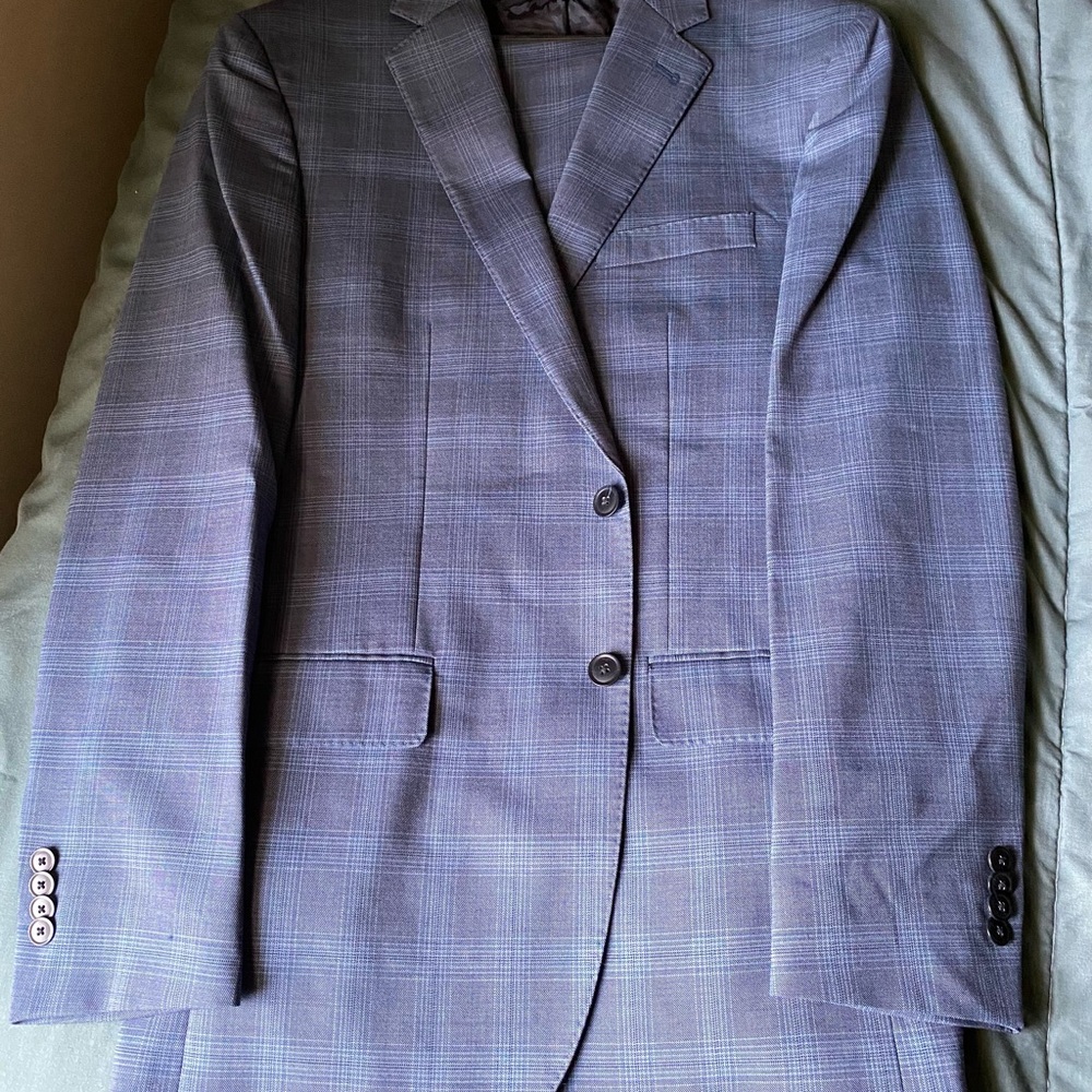 Blue plaid suit